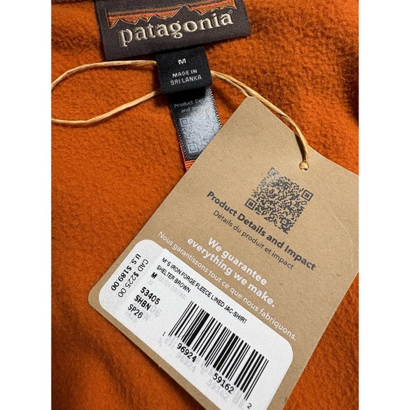 Patagonia Iron Forge Fleece Lined Jax Shirt Barn Ranch Jacket Men's M Brown NWT - Picture 10 of 10